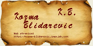 Kozma Blidarević vizit kartica